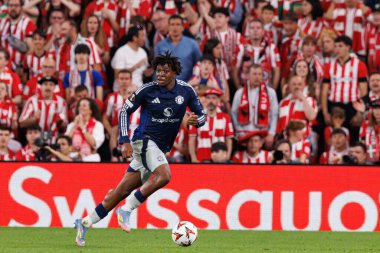 Patrick Dorgu UEFA Avrupa Ligi yarı final maçında Atletizm Kulübü ve Manchester United FC takımları arasında görüldü (Maciej Rogowski)