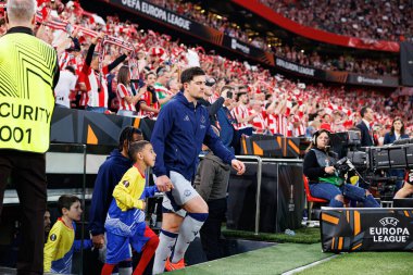 Harry Maguire UEFA Avrupa Ligi yarı final maçında Atletizm Kulübü ve Manchester United FC (Maciej Rogowski)