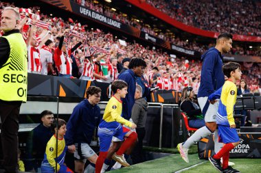 Patrick Dorgu UEFA Avrupa Ligi yarı final maçında Atletizm Kulübü ve Manchester United FC takımları arasında görüldü (Maciej Rogowski)