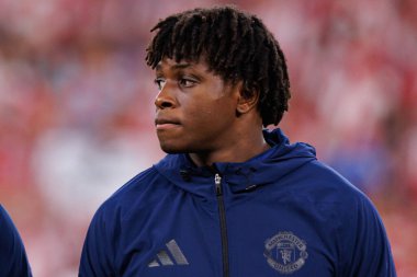 Patrick Dorgu UEFA Avrupa Ligi yarı final maçında Atletizm Kulübü ve Manchester United FC takımları arasında görüldü (Maciej Rogowski)