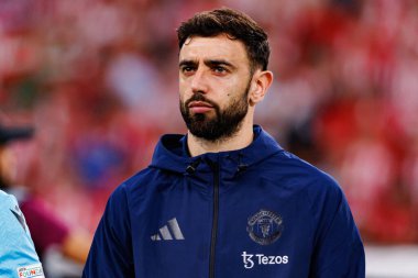 Bruno Fernandes UEFA Avrupa Ligi yarı final maçında Atletizm Kulübü ve Manchester United FC takımları arasında görüldü (Maciej Rogowski)