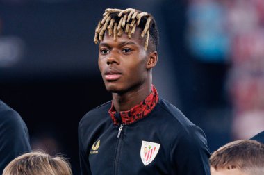 Nico Williams UEFA Avrupa Ligi yarı final maçında Atletizm Kulübü ve Manchester United FC takımları arasında görüldü (Maciej Rogowski)