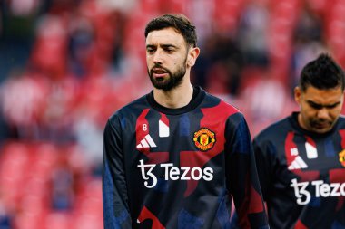 Bruno Fernandes UEFA Avrupa Ligi yarı final maçında Atletizm Kulübü ve Manchester United FC takımları arasında görüldü (Maciej Rogowski)