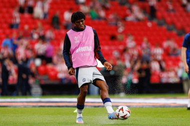 Patrick Dorgu UEFA Avrupa Ligi yarı final maçında Atletizm Kulübü ve Manchester United FC takımları arasında görüldü (Maciej Rogowski)