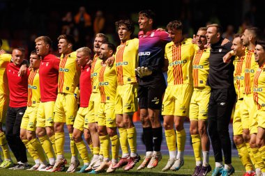 Korona oyuncuları Korona Kielce ve Jagiellonia Bialystok (Maciej Rogowski) takımları arasında oynanan PKO BP Ekstraklasa maçı sırasında görüldü)