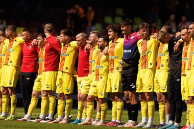 Korona oyuncuları Korona Kielce ve Jagiellonia Bialystok (Maciej Rogowski) takımları arasında oynanan PKO BP Ekstraklasa maçı sırasında görüldü)