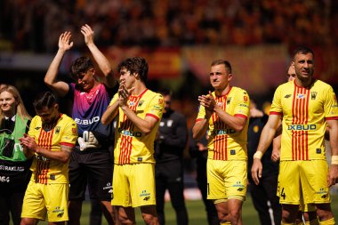 Korona oyuncuları Korona Kielce ve Jagiellonia Bialystok (Maciej Rogowski) takımları arasında oynanan PKO BP Ekstraklasa maçı sırasında görüldü)
