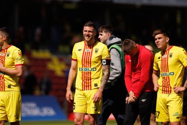 Milosz Trojak, Korona Kielce ve Jagiellonia Bialystok (Maciej Rogowski) takımları arasındaki PKO BP Ekstraklasa maçı sırasında görüldü)