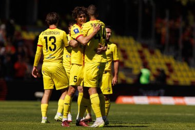 Korona oyuncuları Korona Kielce ve Jagiellonia Bialystok (Maciej Rogowski) takımları arasında oynanan PKO BP Ekstraklasa maçı sırasında görüldü)