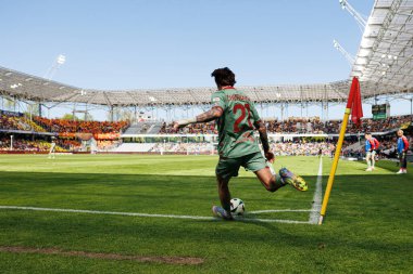 Darko Churlinov, Korona Kielce ve Jagiellonia Bialystok (Maciej Rogowski) takımları arasındaki PKO BP Ekstraklasa maçında görüldü)