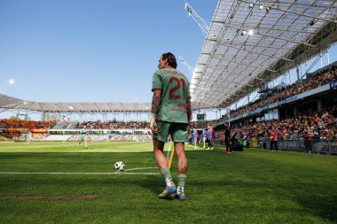 Darko Churlinov, Korona Kielce ve Jagiellonia Bialystok (Maciej Rogowski) takımları arasındaki PKO BP Ekstraklasa maçında görüldü)
