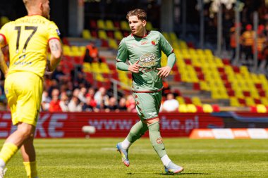 Oskar Pietuszewski, Korona Kielce ve Jagiellonia Bialystok (Maciej Rogowski) takımları arasındaki PKO BP Ekstraklasa maçında görüldü)