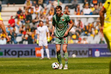 Taras Romanczuk, Korona Kielce ve Jagiellonia Bialystok (Maciej Rogowski) takımları arasındaki PKO BP Ekstraklasa maçında görüldü)