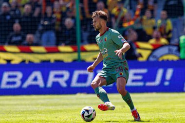 Kristoffer Normann Hansen, Korona Kielce ve Jagiellonia Bialystok (Maciej Rogowski) takımları arasındaki PKO BP Ekstraklasa maçında görüldü.)