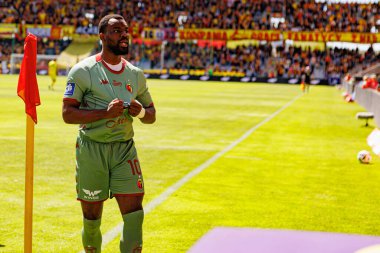 Afimico Pululu, Korona Kielce ve Jagiellonia Bialystok (Maciej Rogowski) takımları arasındaki PKO BP Ekstraklasa maçında gol attıktan sonra kutlama yaparken görüldü.)