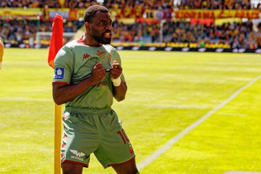 Afimico Pululu, Korona Kielce ve Jagiellonia Bialystok (Maciej Rogowski) takımları arasındaki PKO BP Ekstraklasa maçında gol attıktan sonra kutlama yaparken görüldü.)