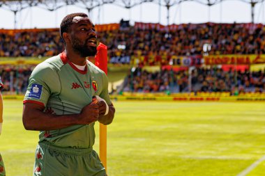 Afimico Pululu, Korona Kielce ve Jagiellonia Bialystok (Maciej Rogowski) takımları arasındaki PKO BP Ekstraklasa maçında gol attıktan sonra kutlama yaparken görüldü.)