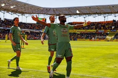 Jagiellonia oyuncuları PKO BP Ekstraklasa maçında Korona Kielce ve Jagiellonia Bialystok (Maciej Rogowski)