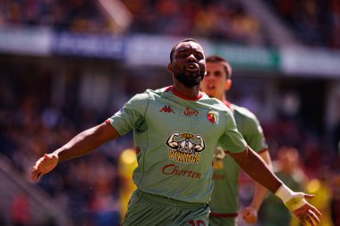 Afimico Pululu, Korona Kielce ve Jagiellonia Bialystok (Maciej Rogowski) takımları arasındaki PKO BP Ekstraklasa maçında gol attıktan sonra kutlama yaparken görüldü.)