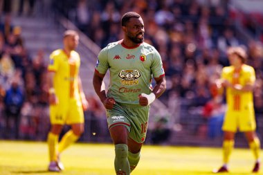 Afimico Pululu, Korona Kielce ve Jagiellonia Bialystok (Maciej Rogowski) takımları arasındaki PKO BP Ekstraklasa maçında gol attıktan sonra kutlama yaparken görüldü.)