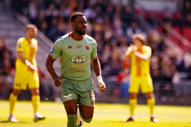 Afimico Pululu, Korona Kielce ve Jagiellonia Bialystok (Maciej Rogowski) takımları arasındaki PKO BP Ekstraklasa maçında gol attıktan sonra kutlama yaparken görüldü.)