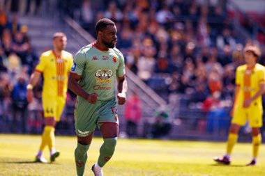 Afimico Pululu, Korona Kielce ve Jagiellonia Bialystok (Maciej Rogowski) takımları arasındaki PKO BP Ekstraklasa maçında gol attıktan sonra kutlama yaparken görüldü.)