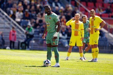 Afimico Pululu, Korona Kielce ve Jagiellonia Bialystok (Maciej Rogowski) takımları arasındaki PKO BP Ekstraklasa maçı sırasında görüldü.)