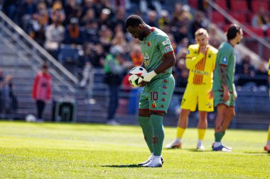 Afimico Pululu, Korona Kielce ve Jagiellonia Bialystok (Maciej Rogowski) takımları arasındaki PKO BP Ekstraklasa maçı sırasında görüldü.)