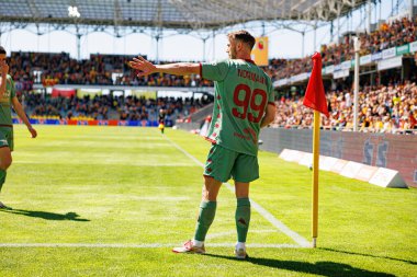 Kristoffer Normann Hansen, Korona Kielce ve Jagiellonia Bialystok (Maciej Rogowski) takımları arasındaki PKO BP Ekstraklasa maçında görüldü.)