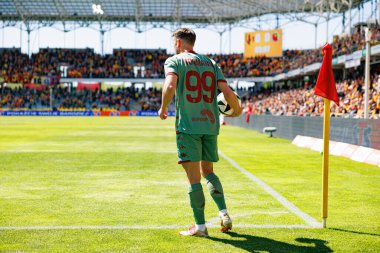 Kristoffer Normann Hansen, Korona Kielce ve Jagiellonia Bialystok (Maciej Rogowski) takımları arasındaki PKO BP Ekstraklasa maçında görüldü.)