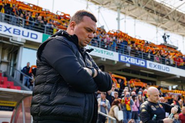 Adrian Siemieniec, Korona Kielce ve Jagiellonia Bialystok (Maciej Rogowski) takımları arasındaki PKO BP Ekstraklasa maçı sırasında görüldü)