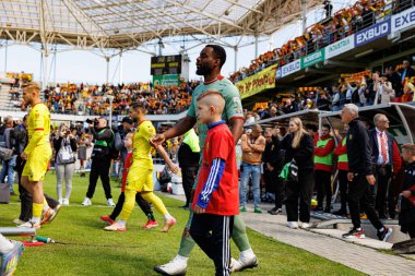 Afimico Pululu, Korona Kielce ve Jagiellonia Bialystok (Maciej Rogowski) takımları arasındaki PKO BP Ekstraklasa maçı sırasında görüldü.)
