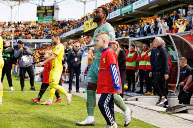 Afimico Pululu, Korona Kielce ve Jagiellonia Bialystok (Maciej Rogowski) takımları arasındaki PKO BP Ekstraklasa maçı sırasında görüldü.)