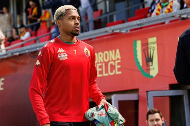 Edi Semedo, Korona Kielce ve Jagiellonia Bialystok (Maciej Rogowski) takımları arasındaki PKO BP Ekstraklasa maçında görüldü)