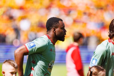 Afimico Pululu, Korona Kielce ve Jagiellonia Bialystok (Maciej Rogowski) takımları arasındaki PKO BP Ekstraklasa maçı sırasında görüldü.)