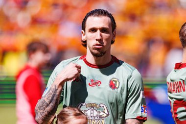 Darko Churlinov, Korona Kielce ve Jagiellonia Bialystok (Maciej Rogowski) takımları arasındaki PKO BP Ekstraklasa maçında görüldü)