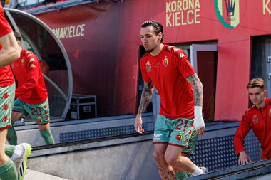 Darko Churlinov, Korona Kielce ve Jagiellonia Bialystok (Maciej Rogowski) takımları arasındaki PKO BP Ekstraklasa maçında görüldü)