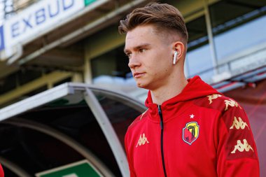 Alan Rybak, Korona Kielce ve Jagiellonia Bialystok (Maciej Rogowski) takımları arasındaki PKO BP Ekstraklasa maçında görüldü)