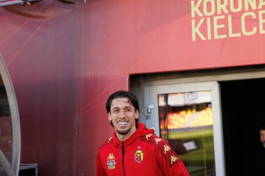 Darko Churlinov, Korona Kielce ve Jagiellonia Bialystok (Maciej Rogowski) takımları arasındaki PKO BP Ekstraklasa maçında görüldü)