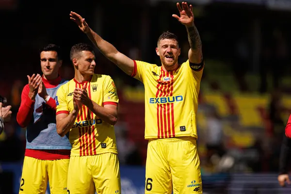 Milosz Trojak, Korona Kielce ve Jagiellonia Bialystok (Maciej Rogowski) takımları arasındaki PKO BP Ekstraklasa maçı sırasında görüldü)