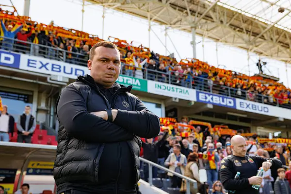 Adrian Siemieniec, Korona Kielce ve Jagiellonia Bialystok (Maciej Rogowski) takımları arasındaki PKO BP Ekstraklasa maçı sırasında görüldü)