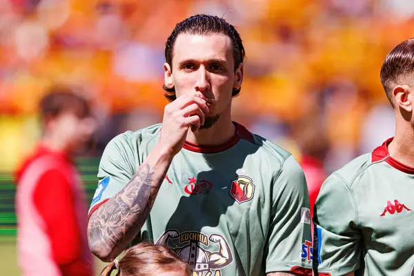 Darko Churlinov, Korona Kielce ve Jagiellonia Bialystok (Maciej Rogowski) takımları arasındaki PKO BP Ekstraklasa maçında görüldü)