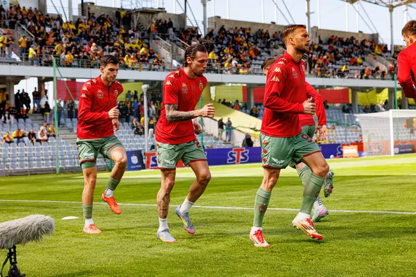 Korona Kielce ve Jagiellonia Bialystok (Maciej Rogowski) takımları arasında oynanan PKO BP Ekstraklasa maçı sırasında Jagiellonia oyuncuları)