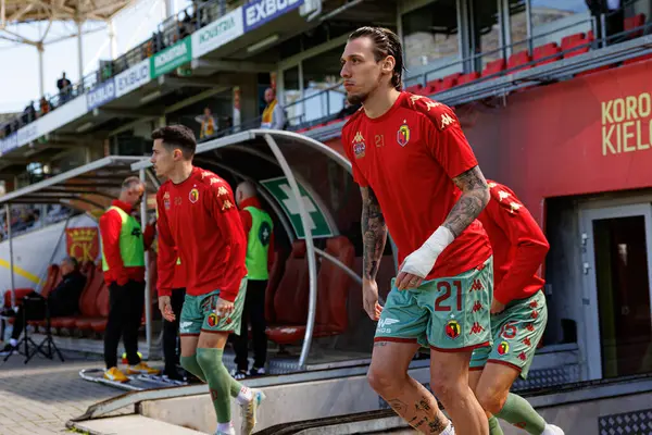 Darko Churlinov, Korona Kielce ve Jagiellonia Bialystok (Maciej Rogowski) takımları arasındaki PKO BP Ekstraklasa maçında görüldü)