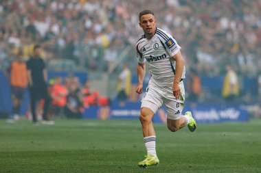 Kacper Chodyna 2025 Polonya Kupası finalinde Legia Warszawa ve Pogon Szczecin (Maciej Rogowski) takımları arasında görüldü.)