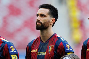 Joao Gamboa, Legia Warszawa ve Pogon Szczecin (Maciej Rogowski) takımları arasında 2025 Polonya Kupası finalinde görüldü.)