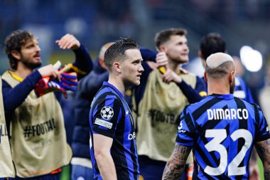 Piotr Zielinski UEFA Şampiyonlar Ligi yarı final maçında Internazionale Milano ve FC Barcelona (Maciej Rogowski) takımları arasında görüldü.)