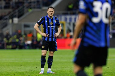 Piotr Zielinski UEFA Şampiyonlar Ligi yarı final maçında Internazionale Milano ve FC Barcelona (Maciej Rogowski) takımları arasında görüldü.)