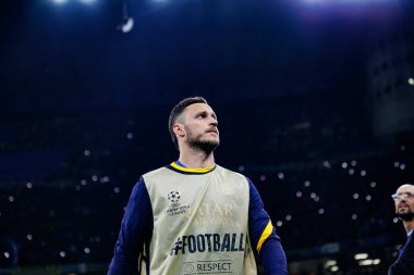 Marko Arnautoviç UEFA Şampiyonlar Ligi yarı final maçında Internazionale Milano ve FC Barcelona (Maciej Rogowski) takımları arasında görüldü.)