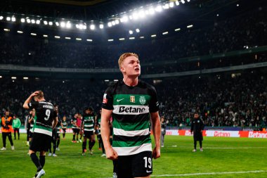 Conrad Harder, Liga Portekiz maçı sırasında Estadio Jose Alvalade 'de (Maciej Rogowski) spor takımları ile Gil Vicente FC arasında görüldü.)